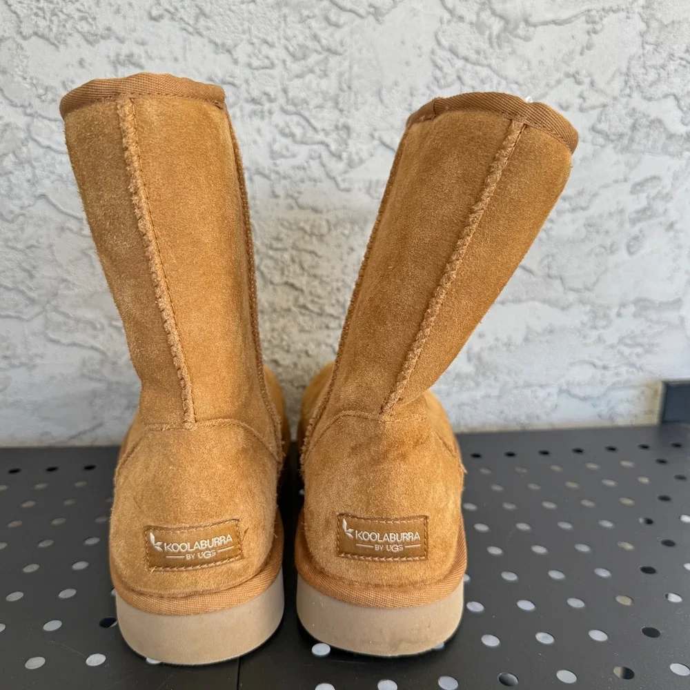 Koolaburra by UGG Koola Short Suede Fur Boots Womens‎ 9 US 40 EU Chestnut Brown